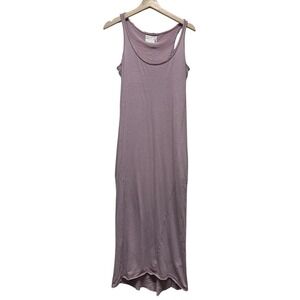 Rag & Bone Knit Maxi Tank Dress Sz S Purple Linen Blend Cut Out Boho Lagenlook